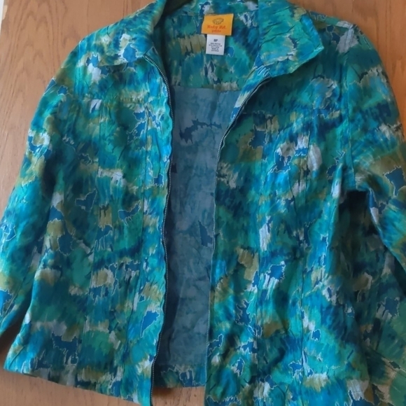 Ruby Rd  MultiColor Green Blue Petite Blazer - 8P - Picture 3 of 6